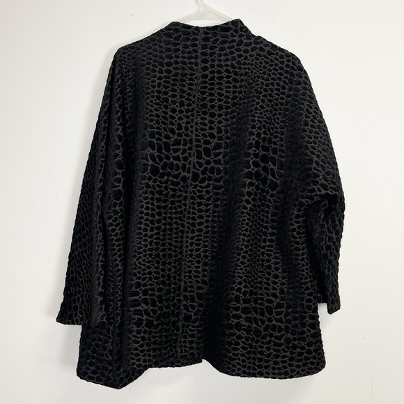 Scavenger Couture Jacket Womens Medium Black Multicolor Textured Open Front - Picture 3 of 9